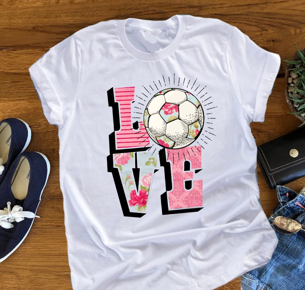 Love Soccer Girls Sports Baller Player Youth T Shirt