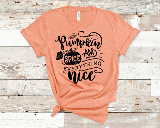 Pumpkin Spice Everything Nice Fall Autumn Novelty T-Shirt