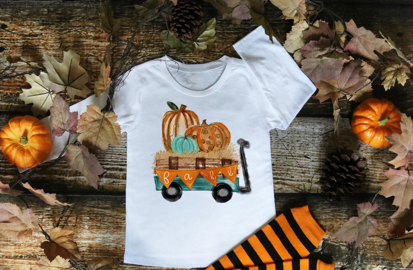Pumpkin Wagon Fall Autumn Hay Ride Orchard Shirt