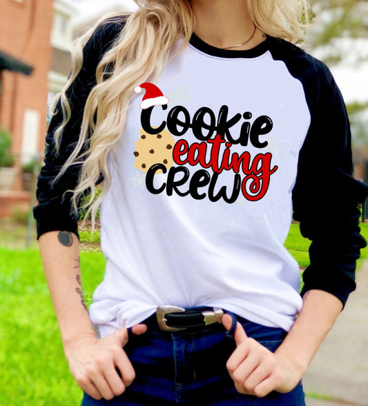 Cookie Eating Crew Christmas Cookie Winter t-shirt Raglan shirt Novelty Graphic Tee T-Shirt Raglan