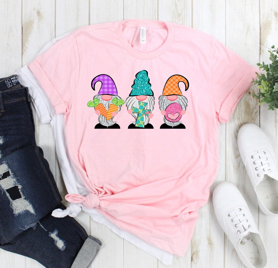 Easter Gnome Gnomes, Cross, Easter Egg Gnomie Unisex Shirt Tee