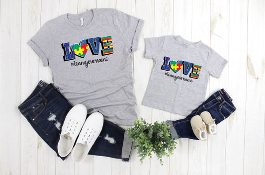 Love Someone With Autism Personalized Autism Awareness Adult Kids Toddler Baby Shirt