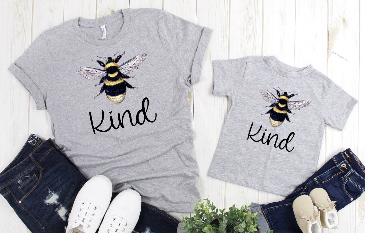 Bee Kind Be Kind Bumble Bee Positive Anti Bully Inspirational Nice Adult Kids Toddler Baby Shirt