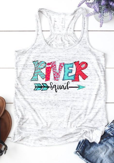 River Squad Canoe Floating Paddling Woman&#39;s Novelty Tank Top T-Shirt