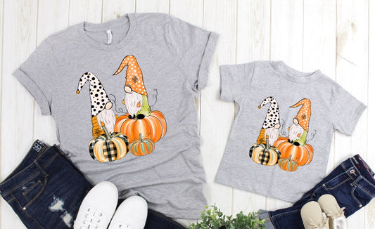 Pumpkin Gnomes Autumn Hay Ride Orchard Adult Kids Toddler Baby Shirt