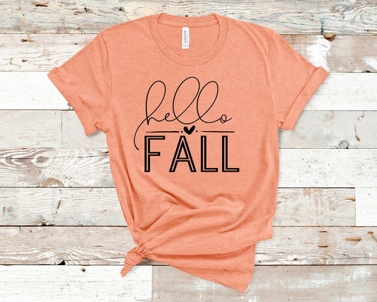 Hello Fall Pumpkin Fall Autumn Pumpkin Patch Novelty T-Shirt