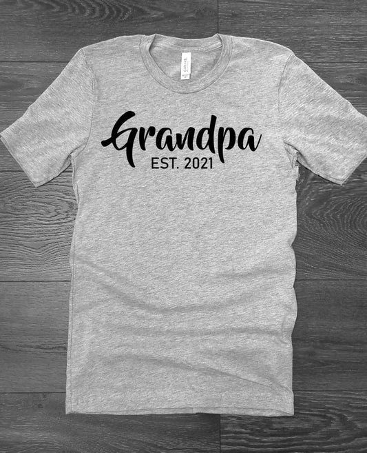 New Grandpa Papa Grandfather Shirt Unisex Sport Grey T-Shirt - Any Year