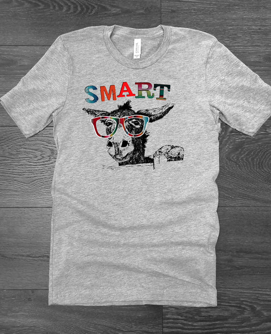 Smart Donkey Funny Novelty Graphic Unisex Graphic Tee T-Shirt