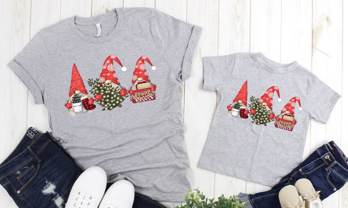 Christmas Gnomies Funny Chilling Gnomes Christmas Adult Kids Toddler Long Sleeve Shirt