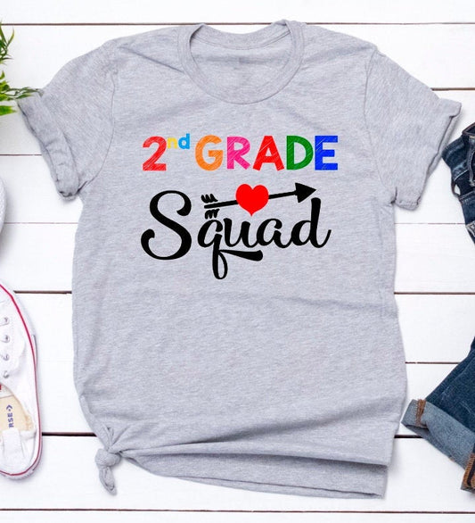 2nd Grade Squad Back To School Second Grade Teacher Novelty T-Shirt