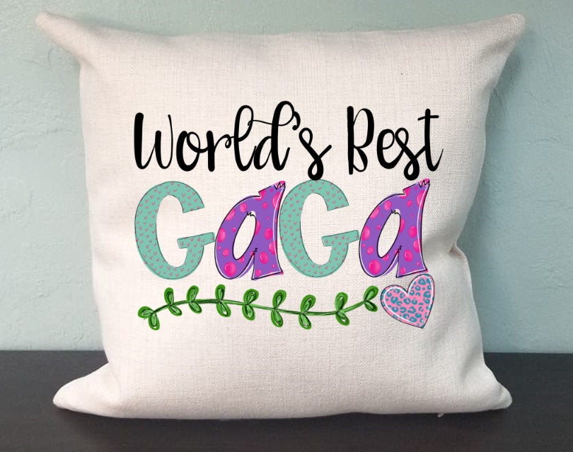 World&#39;s Best Gaga Pillow Cover - Grandma Pillow - Gaga Decorations Farmhouse Decor Throw Pillow Cover