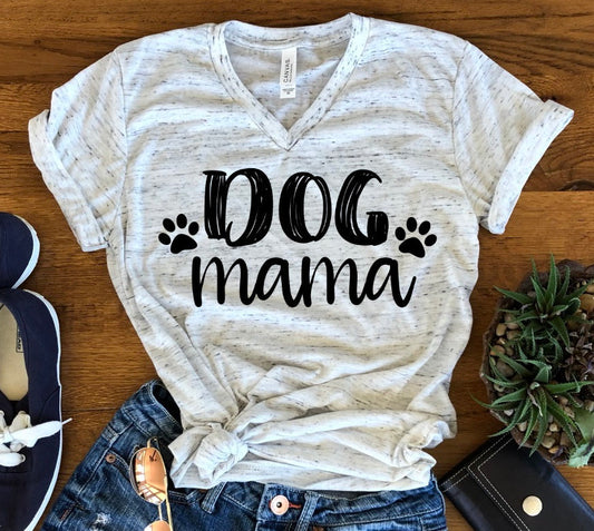 Dog Mama Mom Of Dogs Mom Pet Lover Fur Bella Unisex V Neck T-Shirt