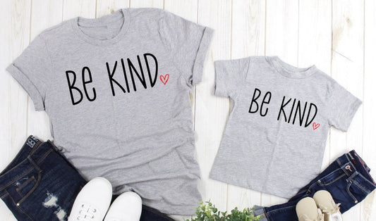 Be Kind Heart Inspirational Kindness Mommy Mom Me Adult Kids Toddler Baby Shirt