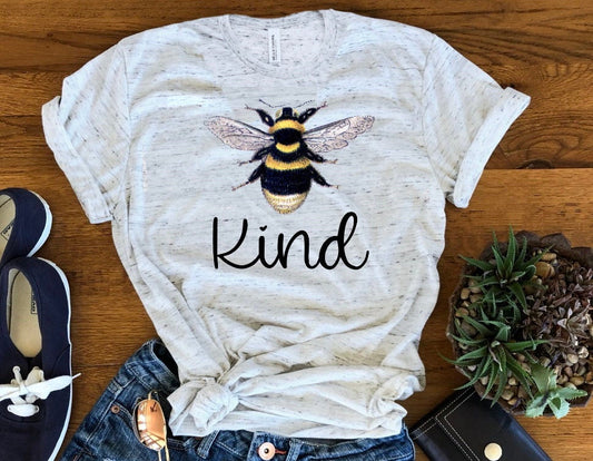 Bee Kind Be Kind Bumble Bee Positive Teacher Anti Bully Inspirational Unisex Graphic Tee T-Shirt Crew of V Neck