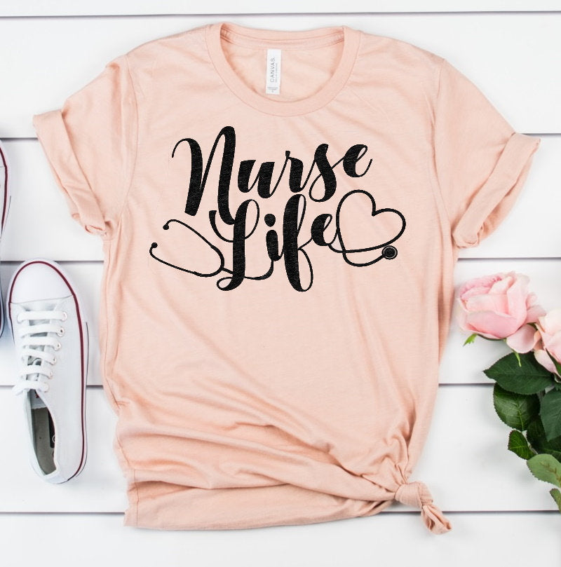 Nurse Life Nursing RN Love Nurse Novelty Unisex Tee Novelty T-Shirt