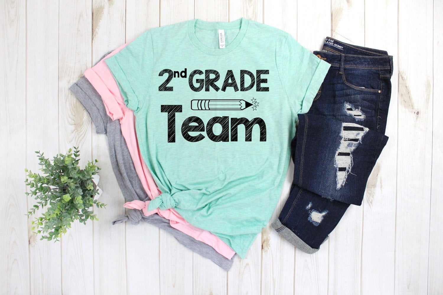 2nd Grade Team, 2nd Grade Squad, Pencil Back To School Second Grade Teacher Novelty T-Shirt