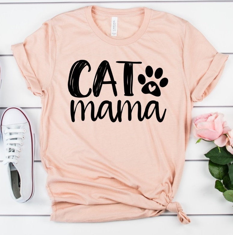 Cat Mama, Cat Mom, Fur Mom, Pet Lover Humor Unisex Tee Novelty T-Shirt
