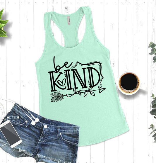 Be Kind, Inspirational Message, Motivational, Arrow, Teacher Positive Message Woman&#39;s Novelty Tank Top T-Shirt