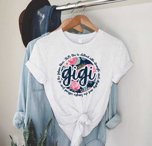 Proverbs Gigi Shirt, Floral Mother&#39;s Day, New Grandma, Gigi To Be Unisex V Neck or Crew Neck T-Shirt