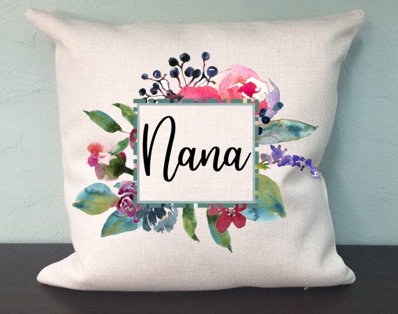 Nana Grandma Watercolor Pillow Cover - Grandma Pillow - Nana Farm Decorations house Decor Throw Pillow Cover