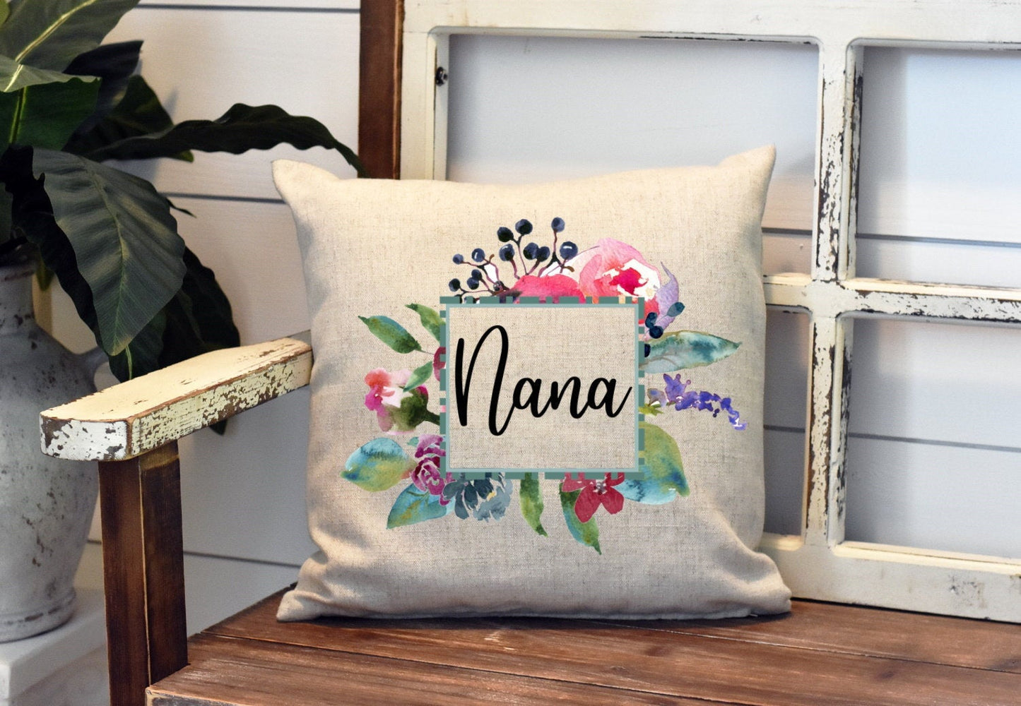 Nana Grandma Watercolor Pillow Cover - Grandma Pillow - Nana Farm Decorations house Decor Throw Pillow Cover