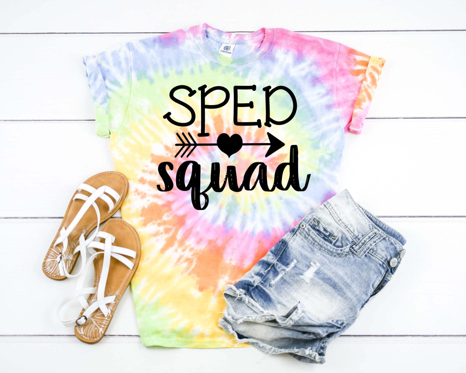 Sped Squad Back To School Special Education Teacher Tie Dye Graphic Tee T-Shirt