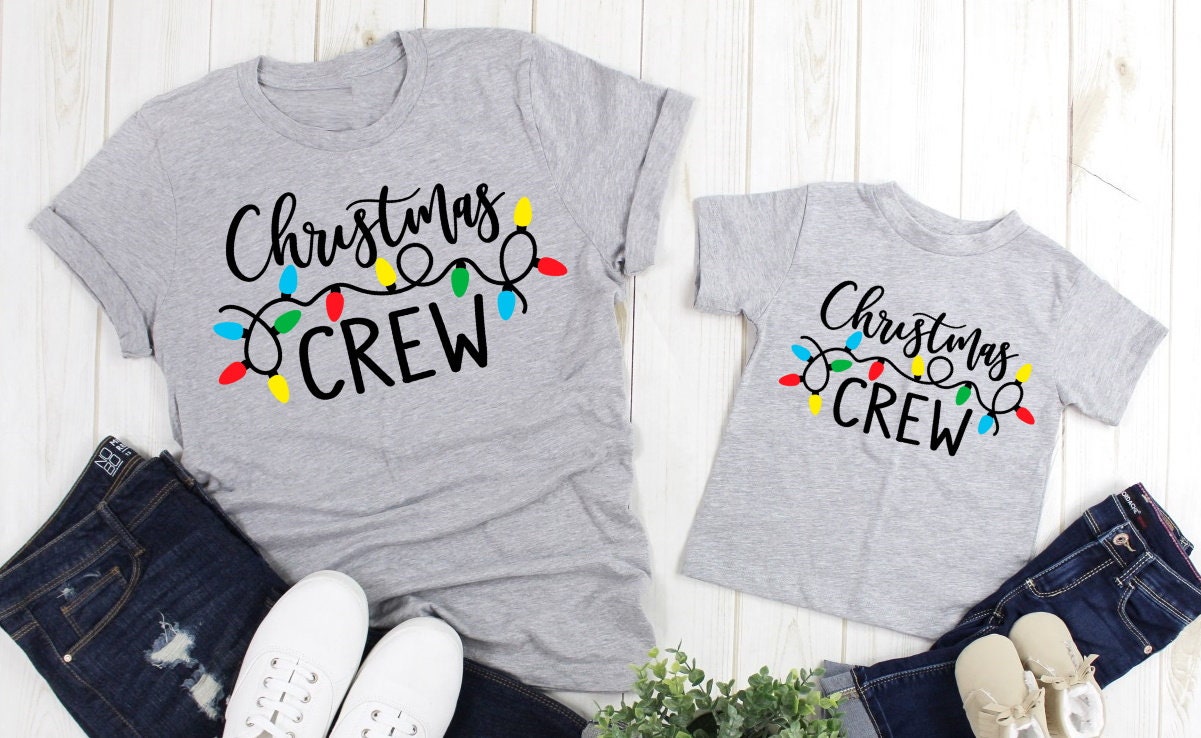 Christmas Lights Family Christmas Crew Shirts Adult Kids Toddler Long or Short Sleeve Shirt