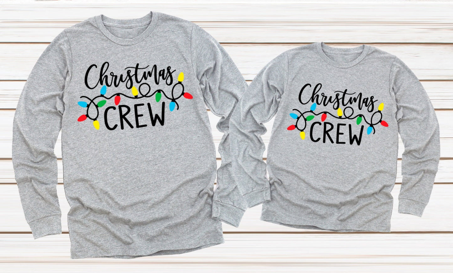 Christmas Lights Family Christmas Crew Shirts Adult Kids Toddler Long or Short Sleeve Shirt