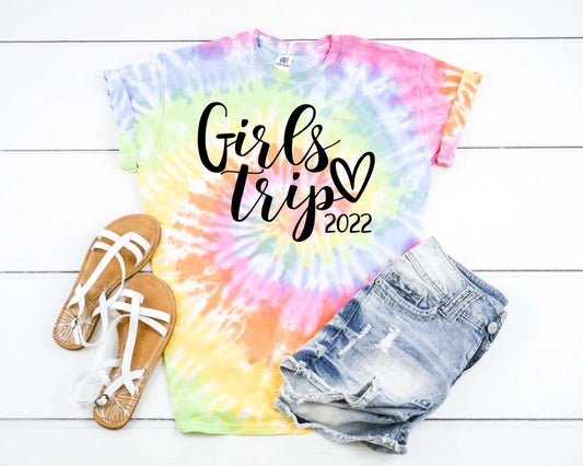 Girls Trip, Weekend Getaway, Vacation, Besties, Girls Weekend, Trip 2022 Tie Dye Graphic Tee T-Shirt