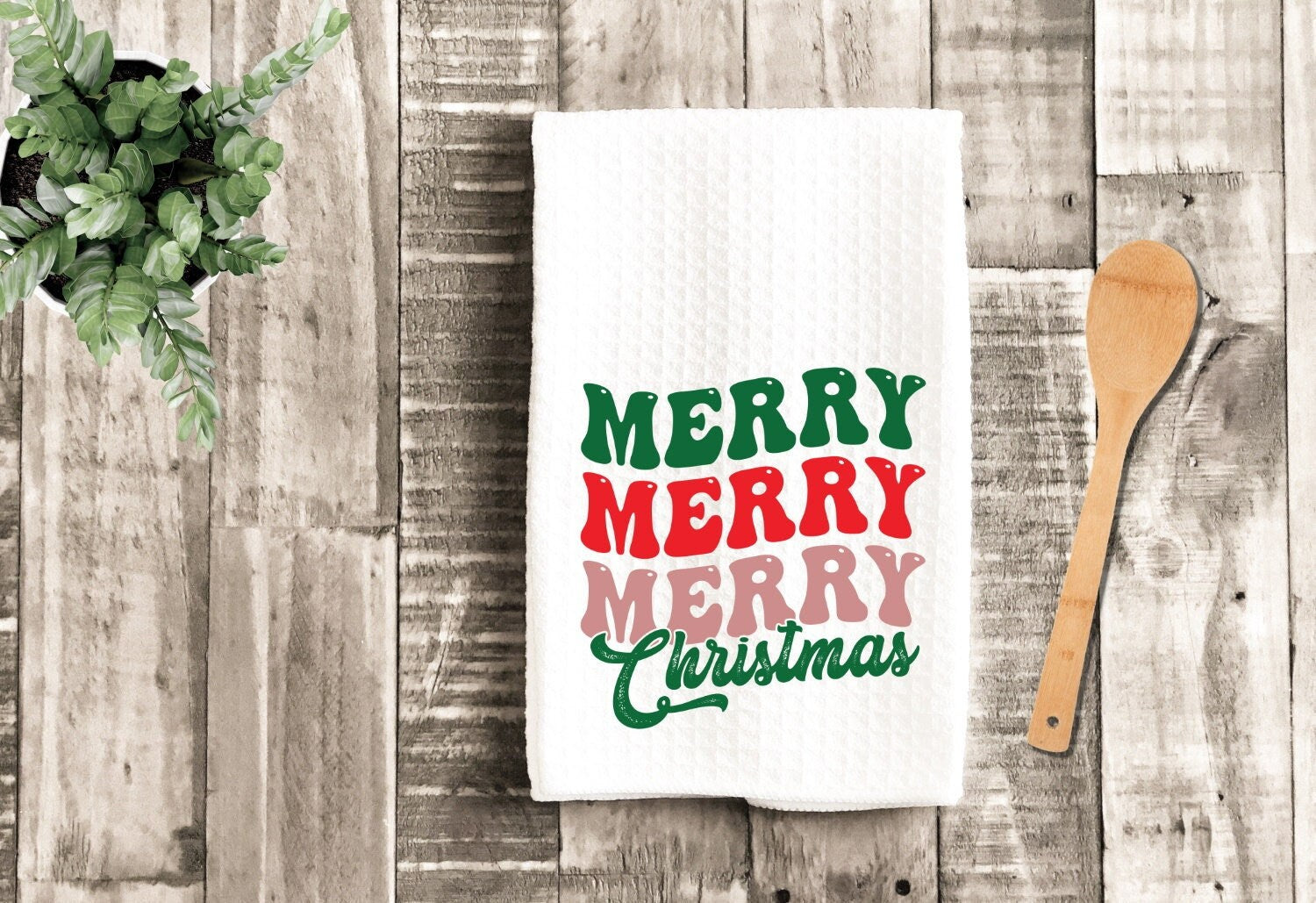 Christmas Retro Tea Dish Towel - Christmas Towel Kitchen Décor - New Home Gift, Housewarming Farm Decorations house Towel