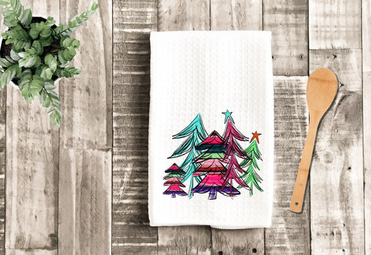 Christmas Serape Tree Tea Dish Towel - Christmas Trees Towel Kitchen Décor - New Home Gift, Housewarming Farm Decorations house Towel