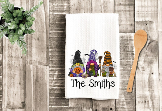 Halloween Gnomes Personalized Pumpkin Dish Towel - Fall Pumpkins Tea Towel Kitchen Decor - New Home Gift Farm Decorations house Towel