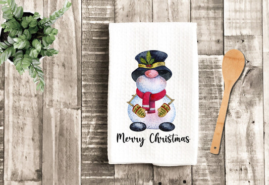 Merry Christmas Snowman Tea Dish Towel - Christmas Towel Kitchen Décor - Housewarming Farm Decorations house Towel