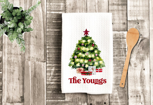 Christmas Tree Personalized Tea Dish Towel - Christmas Towel Kitchen Décor - Housewarming Farm Decorations house Towel