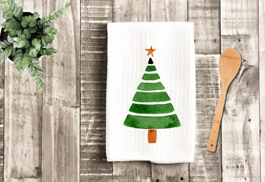 Christmas Simple Tree Tea Dish Towel - Christmas Trees Towel Kitchen Décor - New Home Gift, Housewarming Farm Decorations house Towel