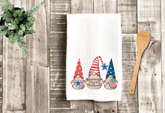 4th of July Gnomes Tea Dish Towel - Independence Day Gnome Towel Kitchen Décor - Housewarming Farm Decorations house Towel