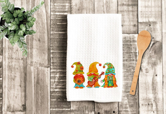 Sunflower Hippie Gnomes Tea Dish Towel - Summer Gnome Towel Kitchen Décor - Housewarming Farm Decorations house Towel