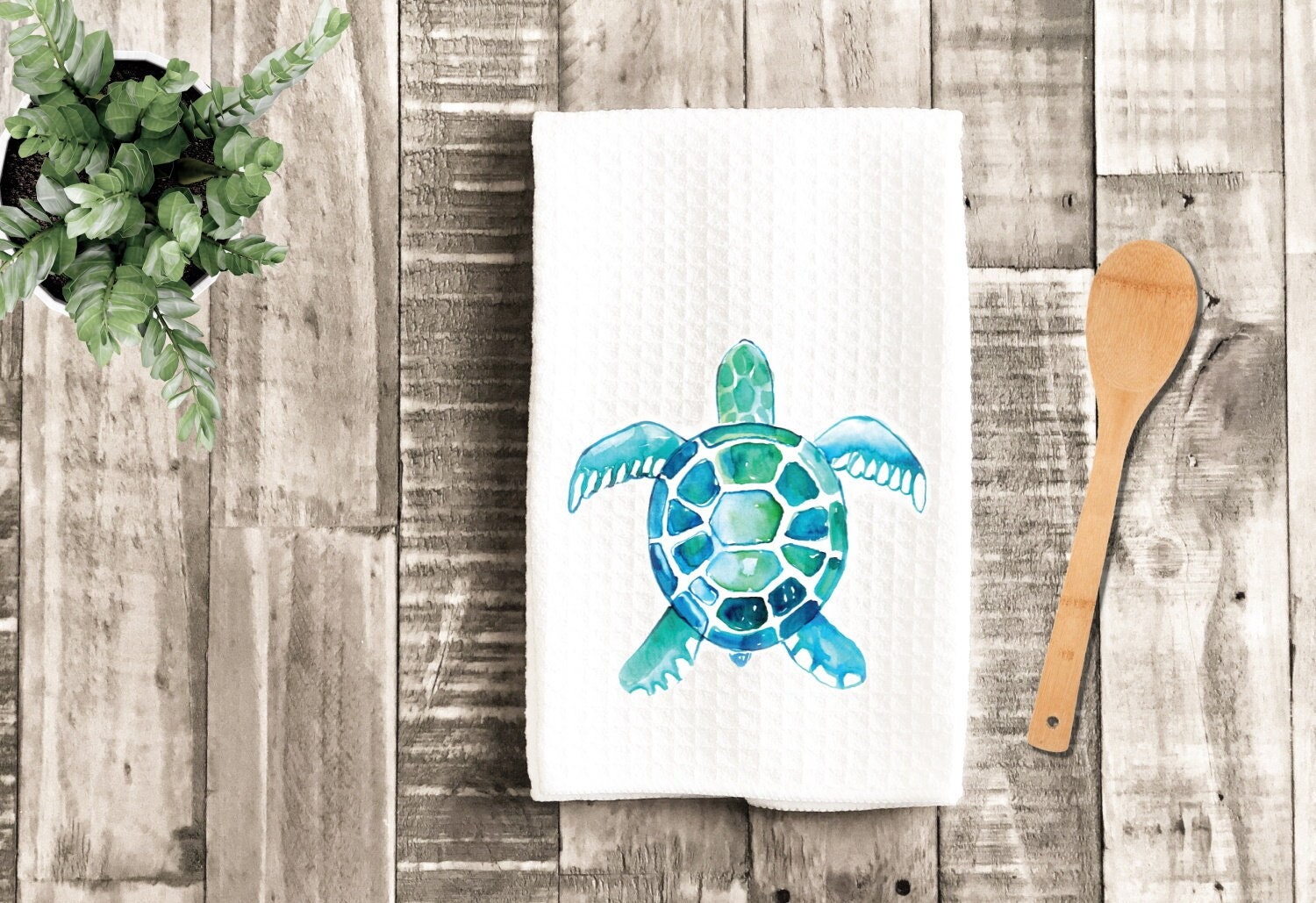 Sea Turtle Kitchen dish Towel - Beach House Tea Towel Kitchen Decor ...