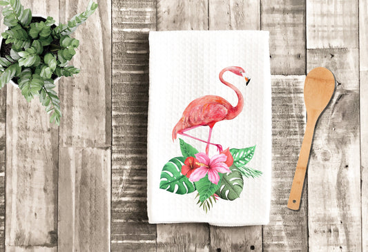 Tropical Flamingo Kitchen dish Towel - Beach House Tea Towel Kitchen Decor - New Home Gift Farm Decorations house Decor Towel