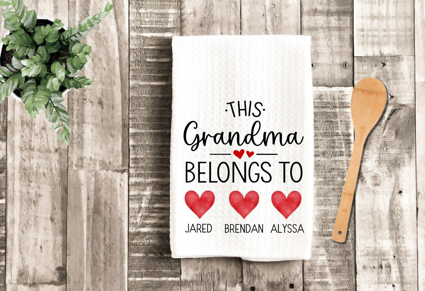 This Grandma Belongs To Personalized Dish Towel - Mother's Day Tea Towel Kitchen Decor - Farm Decorations house Towel