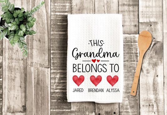 This Grandma Belongs To Personalized Dish Towel - Mother's Day Tea Towel Kitchen Decor - Farm Decorations house Towel