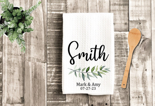 Personalized Tea Dish Towel - Wedding Gift Tea Towel Kitchen Décor - Housewarming Farm Decorations house Towel