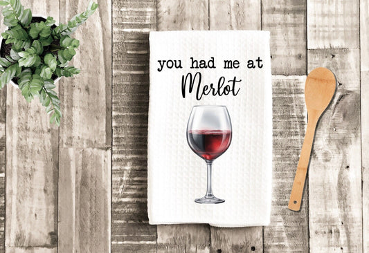 Funny Red Wine Merlot Tea Dish Towel - Wine Glasses Dish Towel Kitchen Décor - Housewarming Gift Set Decorations house Towel