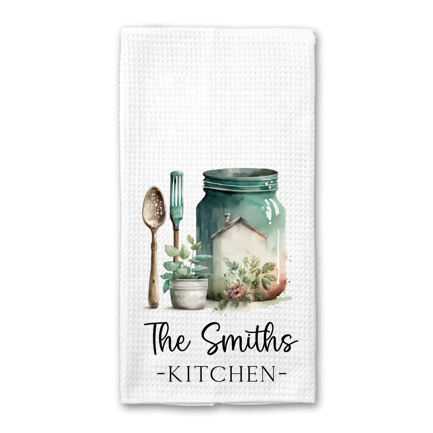 Rustic Kitchen Personalized Tea Dish Towel - Tea Towel Kitchen Décor - Housewarming Farm Decorations house Towel