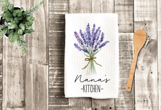 Personalized Tea Dish Towel - Lavender Bouquet Floral Tea Towel Kitchen Décor - Housewarming Farm Decorations house Towel - Gift For Mom