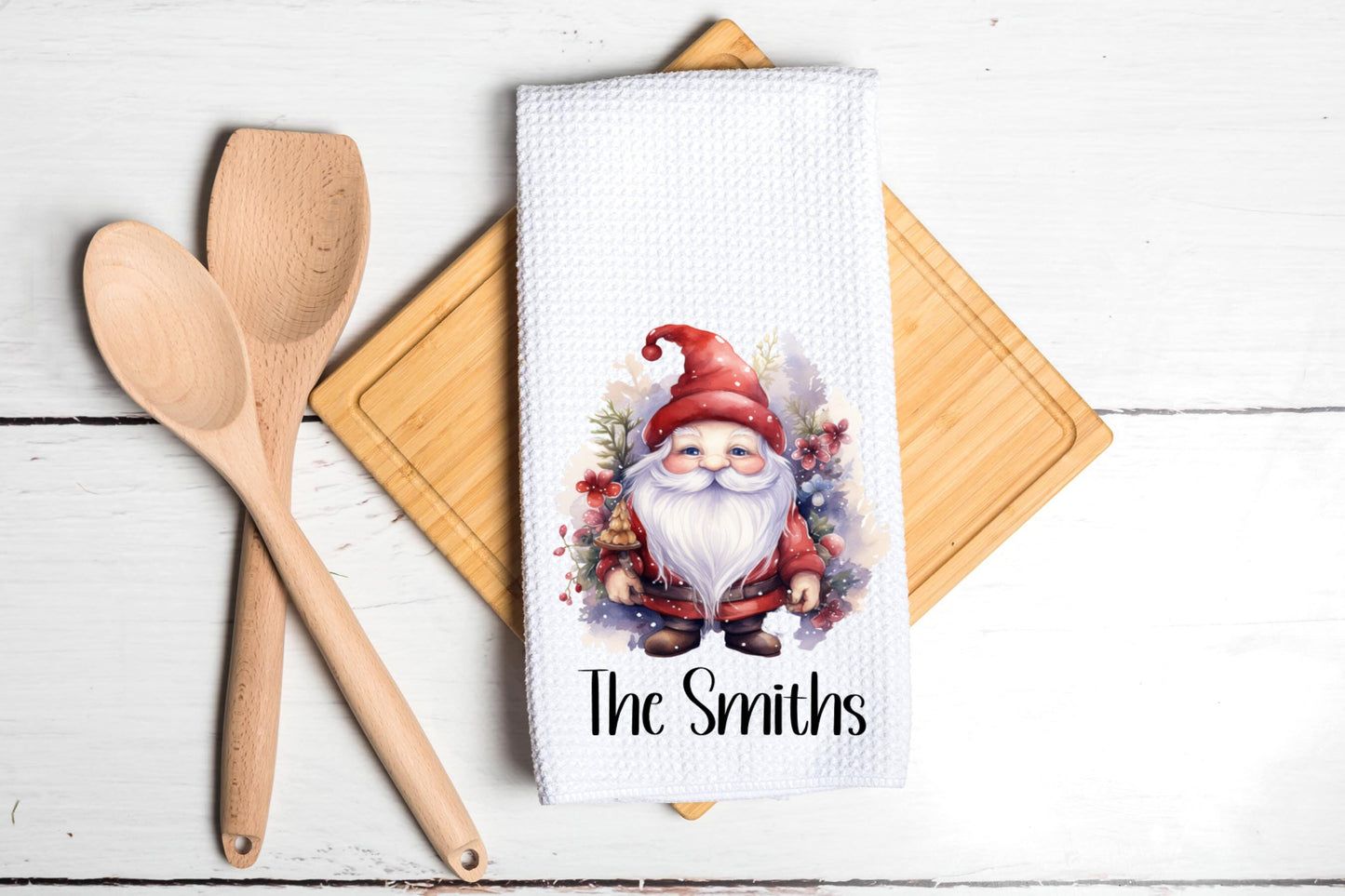 Christmas Gnome Tea Dish Towel - Personalized Christmas Towel Kitchen Décor - Housewarming Farm Decorations house Towel