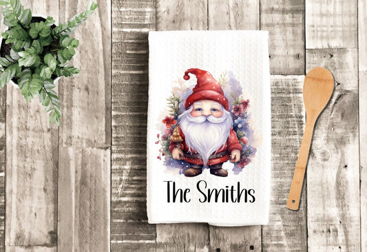 Christmas Gnome Tea Dish Towel - Personalized Christmas Towel Kitchen Décor - Housewarming Farm Decorations house Towel