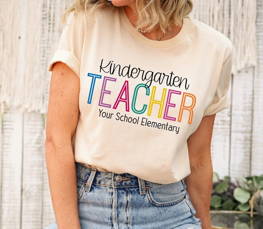 Teacher Personalized Grade Shirts, Kindergarten 1st Grade 2nd Grade Back To School T-shirts