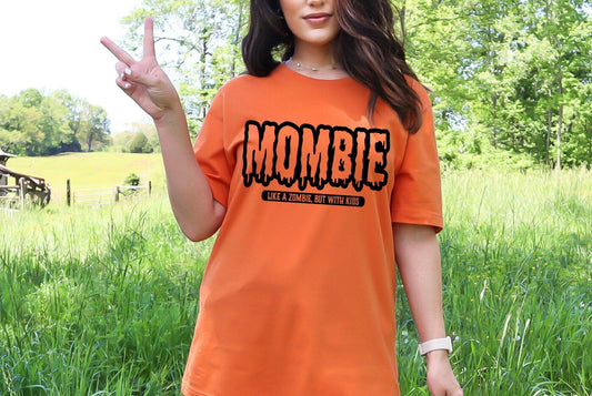 Mombie Like A Zombie Funny Halloween Fall Autumn Novelty T-Shirt