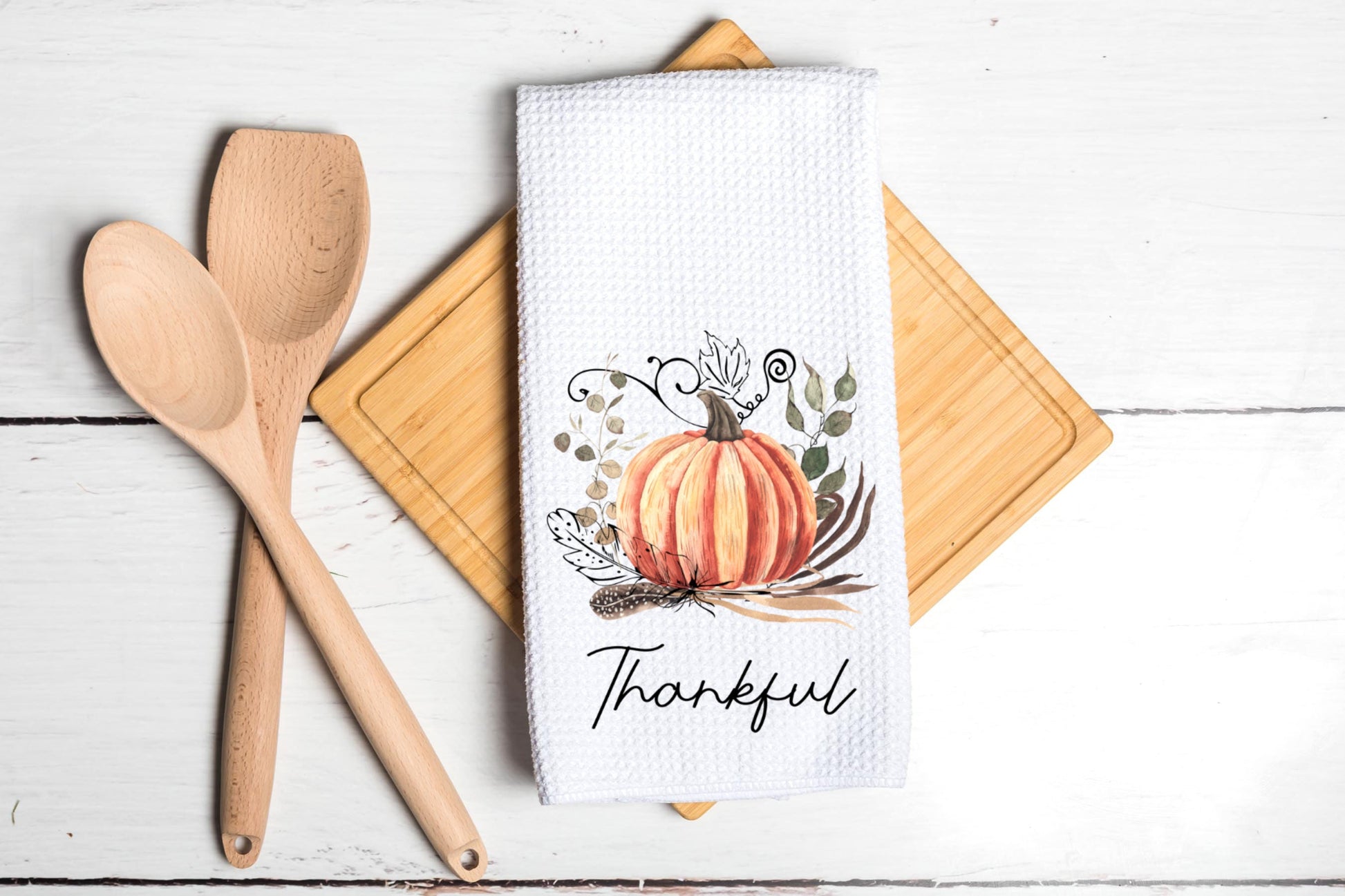 Thankful Pumpkin Dish Towel - Fall Thanksgiving Tea Towel Kitchen Deco –  Lazy Gator Tees